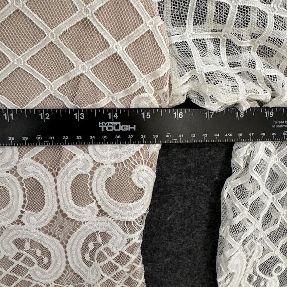 L'Atiste Bodysuit Women's Medium White Nude Lace Long Sleeve Enchanted Top - Picture 5 of 9